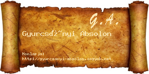 Gyurcsányi Absolon névjegykártya