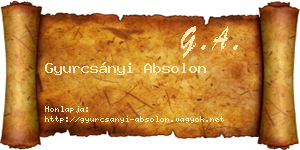 Gyurcsányi Absolon névjegykártya