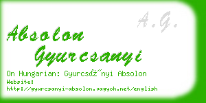 absolon gyurcsanyi business card